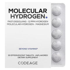 Codeage Molecular Hydrogen – Unflavoured, 30 Effervescent Tablets - Mumzar