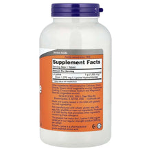 L-Lysine supplement bottle with back Supplement Facts panel