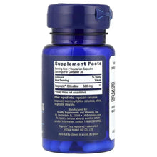 Back label supplement facts on Citicoline bottle; 2 vegetarian capsules serving