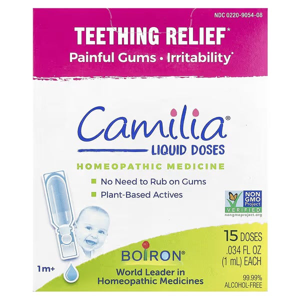 Boiron Camilia® Teething Relief – Liquid Doses, 15 × 1 ml
