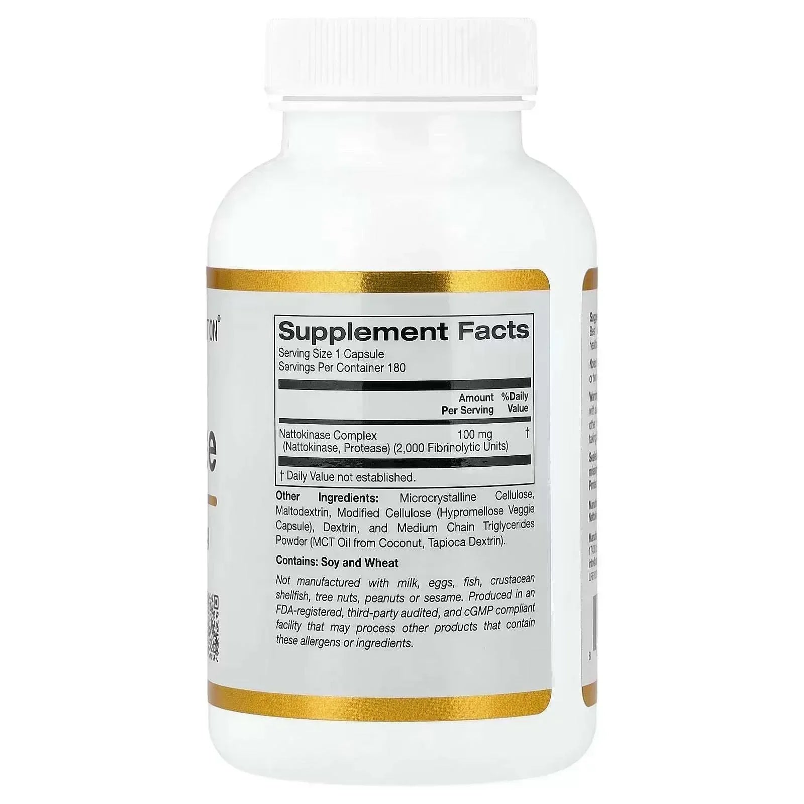 California Gold Nutrition Nattokinase – Proteolytic Enzyme 2,000 FU, 180 Veg Capsules - Mumzar