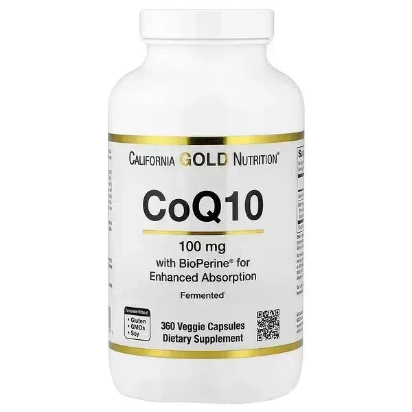 California Gold Nutrition CoQ10 Ubiquinone USP with Bioperine® – 100 mg, 360 Veggie Capsules - Mumzar