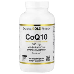 California Gold Nutrition CoQ10 Ubiquinone USP with Bioperine® – 100 mg, 360 Veggie Capsules - Mumzar