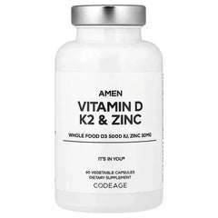 Codeage Amen Vitamin D, K2 & Zinc – 60 Vegetable Capsules - Mumzar