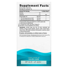 Nordic Naturals Omega-3 supplement facts panel on white box back
