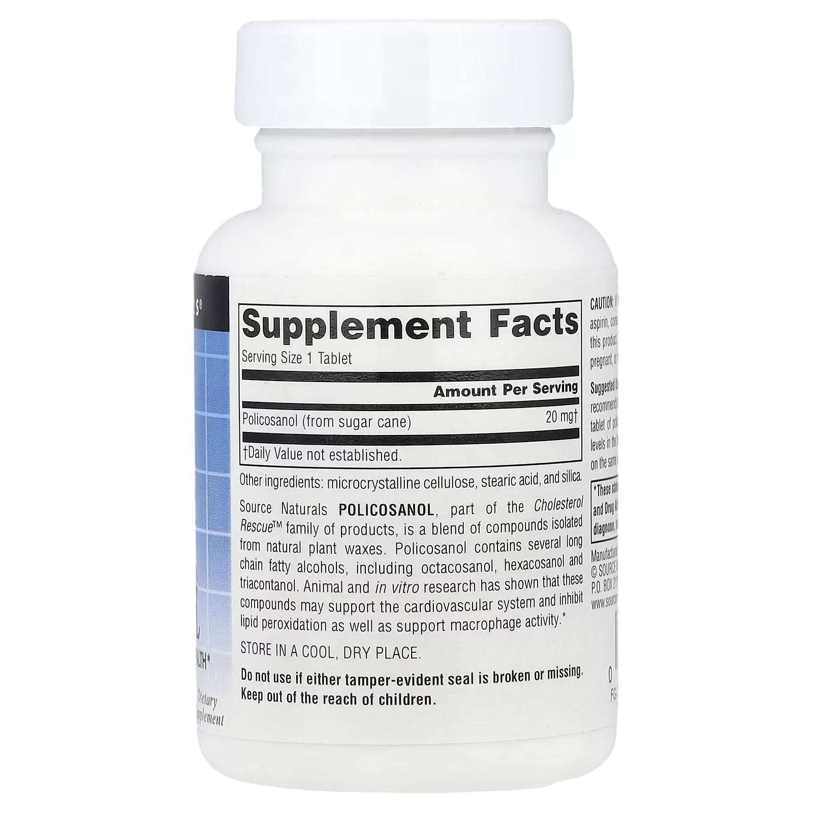 Source Naturals Policosanol – 20 mg, 60 Tablets