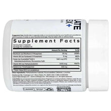 Vitamin B complex supplement bottle back label with Supplement Facts table