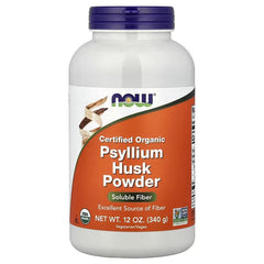 NOW Foods Certified Organic Psyllium Husk Powder – 12 oz (340 g)