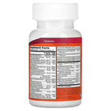 NOW Eve multivitamin bottle back label showing Supplement Facts, 90 tablets