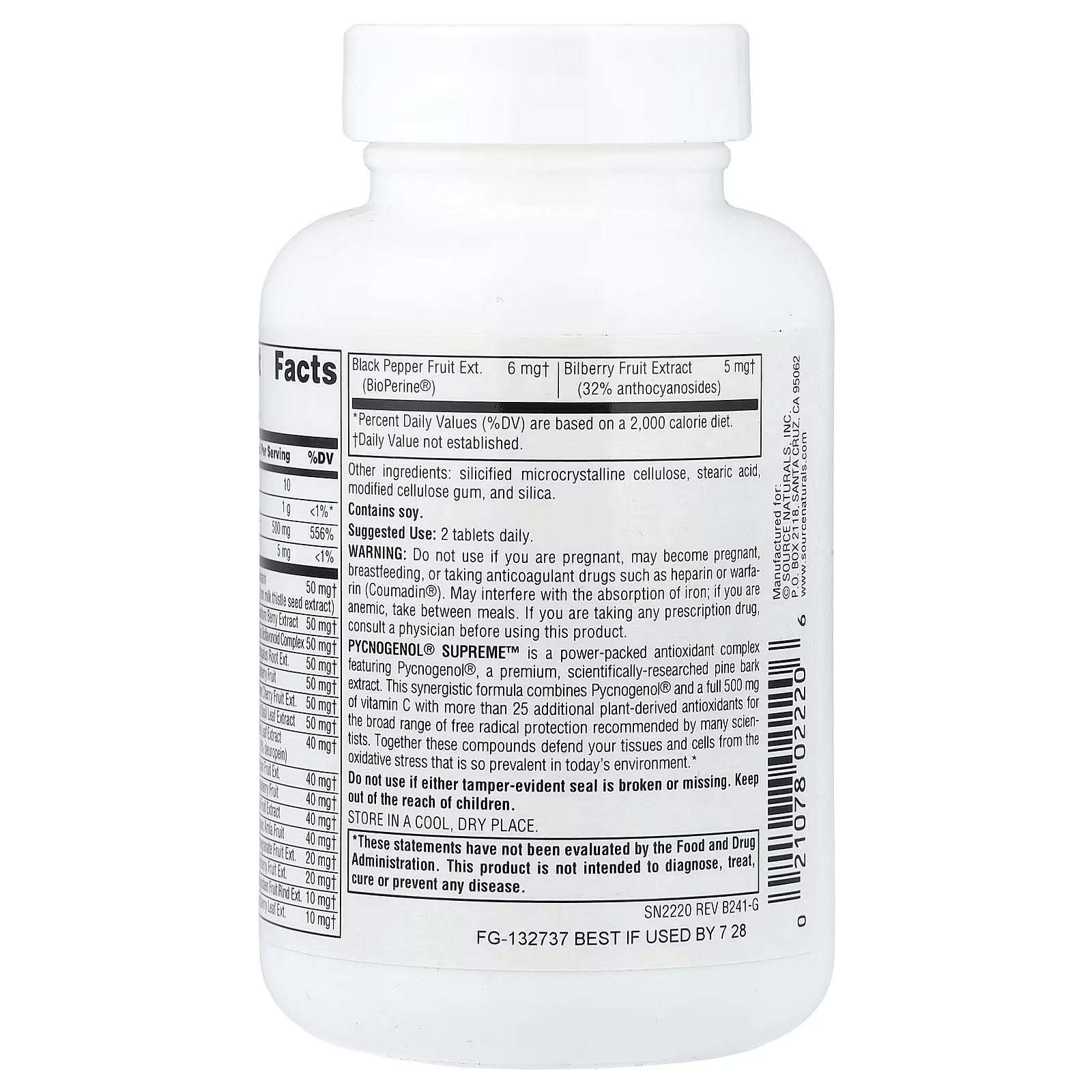 Source Naturals Pycnogenol® Supreme™ – 60 Tablets