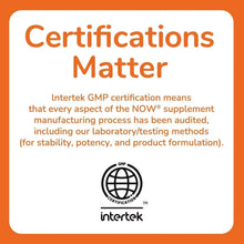 Certifications matter graphic with Intertek GMP certification icon