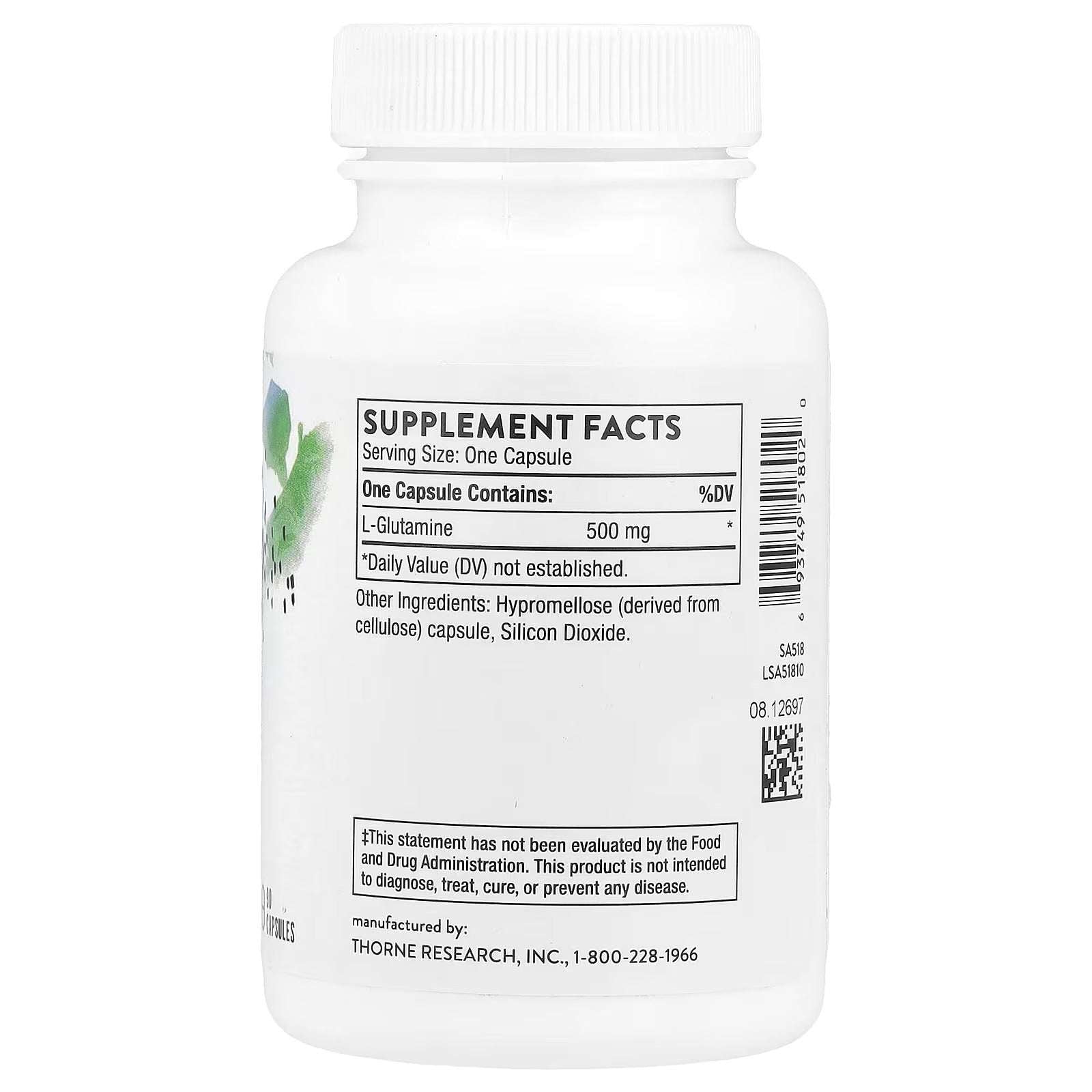 Thorne L-Glutamine – 500 mg, 90 Capsules