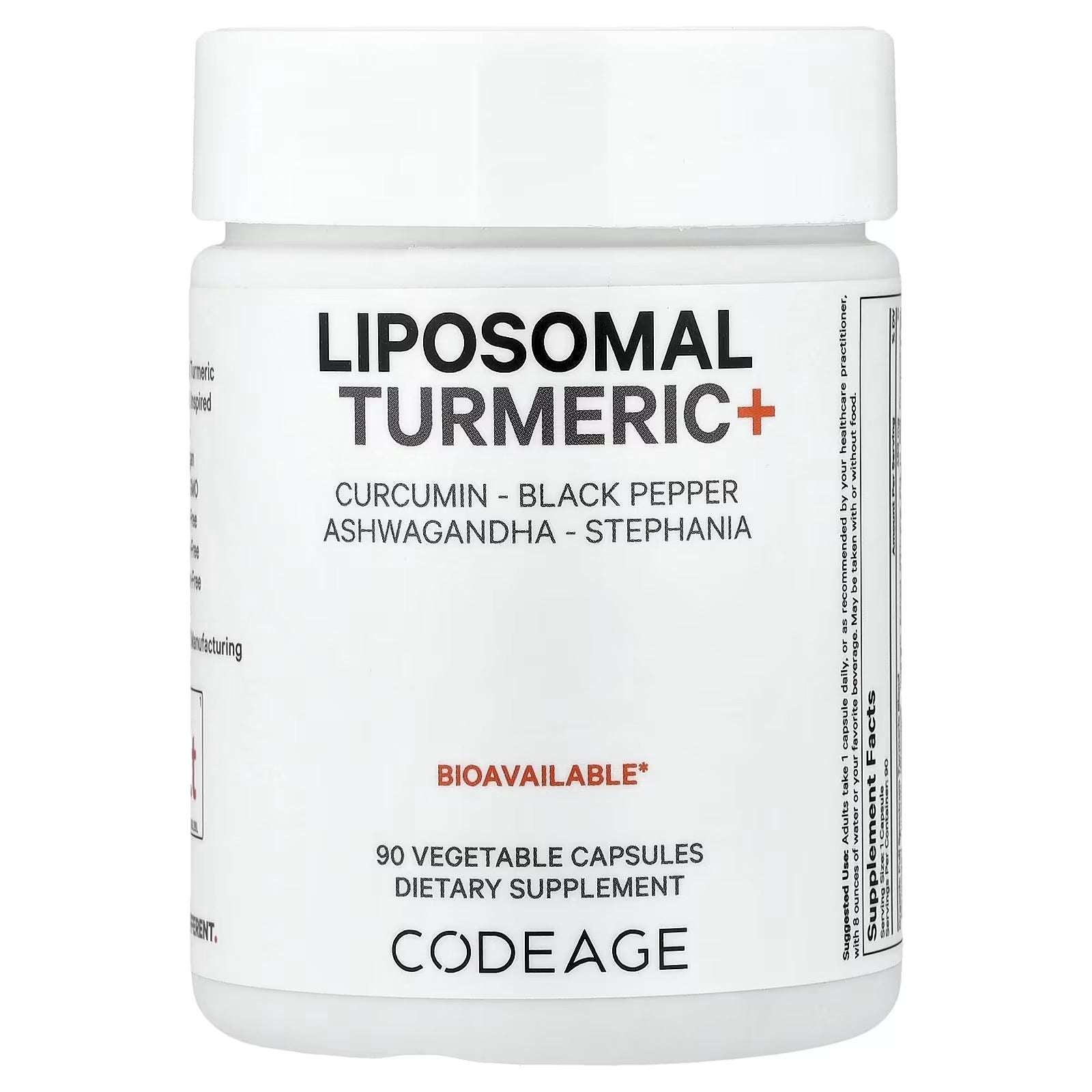 Codeage Liposomal Turmeric+ – 90 Vegetable Capsules