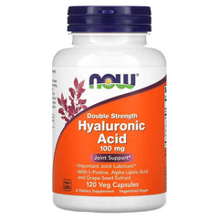 NOW Foods Hyaluronic Acid with L-Proline, Alpha Lipoic Acid & Grape Seed Extract – 100 mg, 120 Veg Capsules