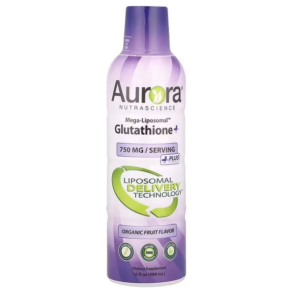 Aurora Nutrascience Mega-Liposomal™ Glutathione+ with Vitamin C – Organic Fruit, 750 mg, 16 fl oz (480 ml)