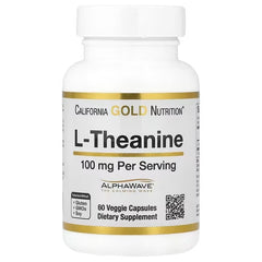 California Gold Nutrition L-Theanine with AlphaWave® – 100 mg, 60 Veg Capsules