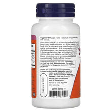 NOW Foods Alpha Lipoic Acid supplement bottle, usage and caution label