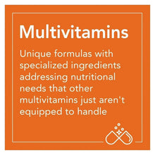 Multivitamins information graphic with orange text panel