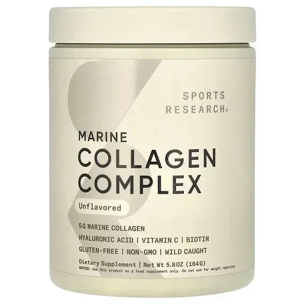 Sports Research Marine Collagen Complex, Unflavoured, 5.8 oz (164 g) - Mumzar