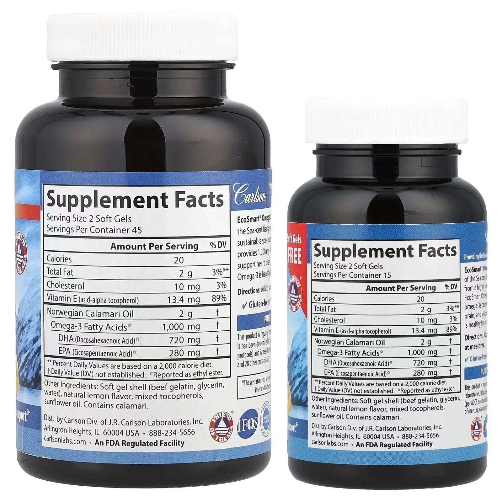 Carlson, Wild Norwegian, EcoSmart® Omega-3, Natural Lemon, 120 Soft Gels - Mumzar