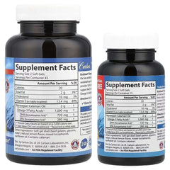 Carlson, Wild Norwegian, EcoSmart® Omega-3, Natural Lemon, 120 Soft Gels - Mumzar