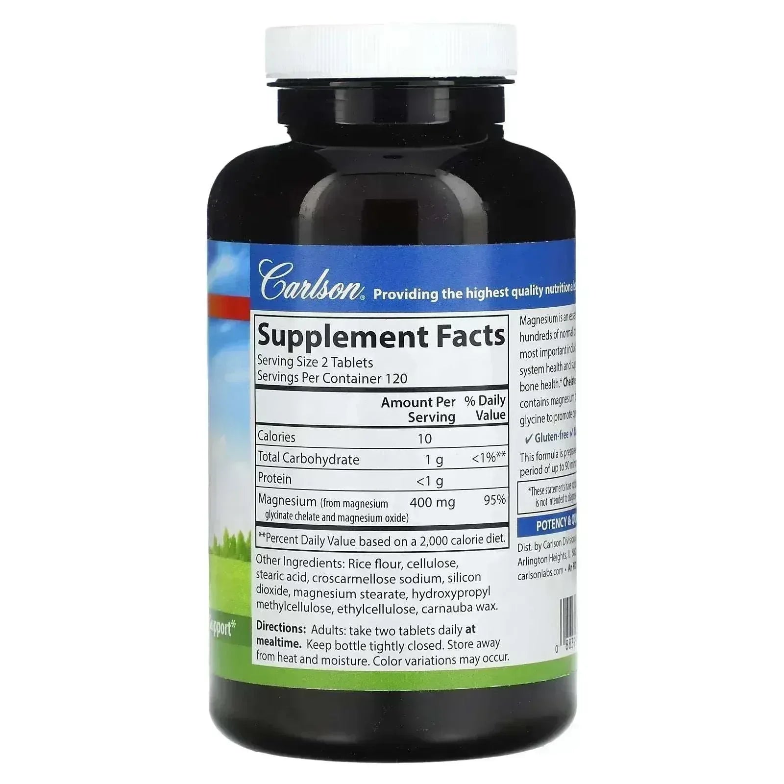 Carlson, Chelated Magnesium Glycinate, 240 Tablets (200 mg per Tablet) - Mumzar