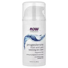 NOW solutions progesterone skin cream bottle, fragrance-free front label