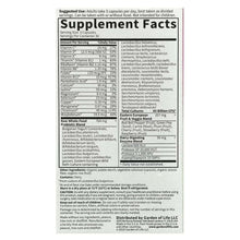 Supplement Facts label for probiotic capsules, ingredients and daily values