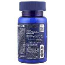 Children's supplement bottle side label with Supplement Facts, blue chewable wafers
