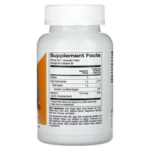 Children’s chewable Vitamin D3 bottle back label with Supplement Facts table