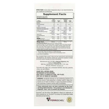 Supplement facts panel for iron liquid, mixed berry, dietary supplement, 8.5 fl oz