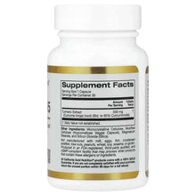 Supplement bottle back label with Supplement Facts and ingredients table.