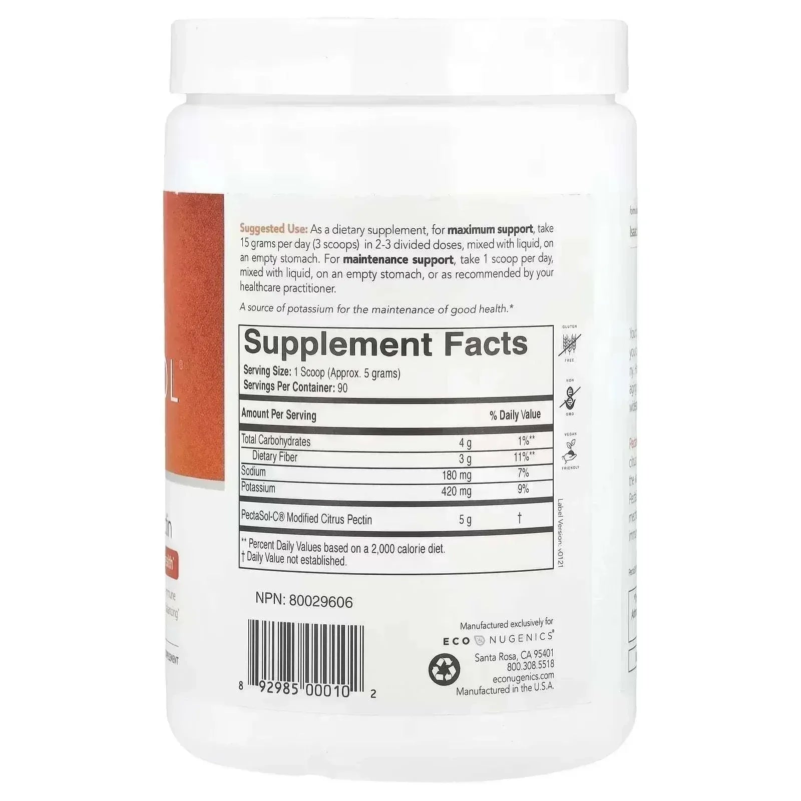 Econugenics PectaSol® Modified Citrus Pectin Powder – 16 oz (454 g) - Mumzar