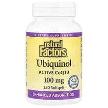 Ubiquinol Active CoQ10 dietary supplement bottle, 100 mg, 120 softgels