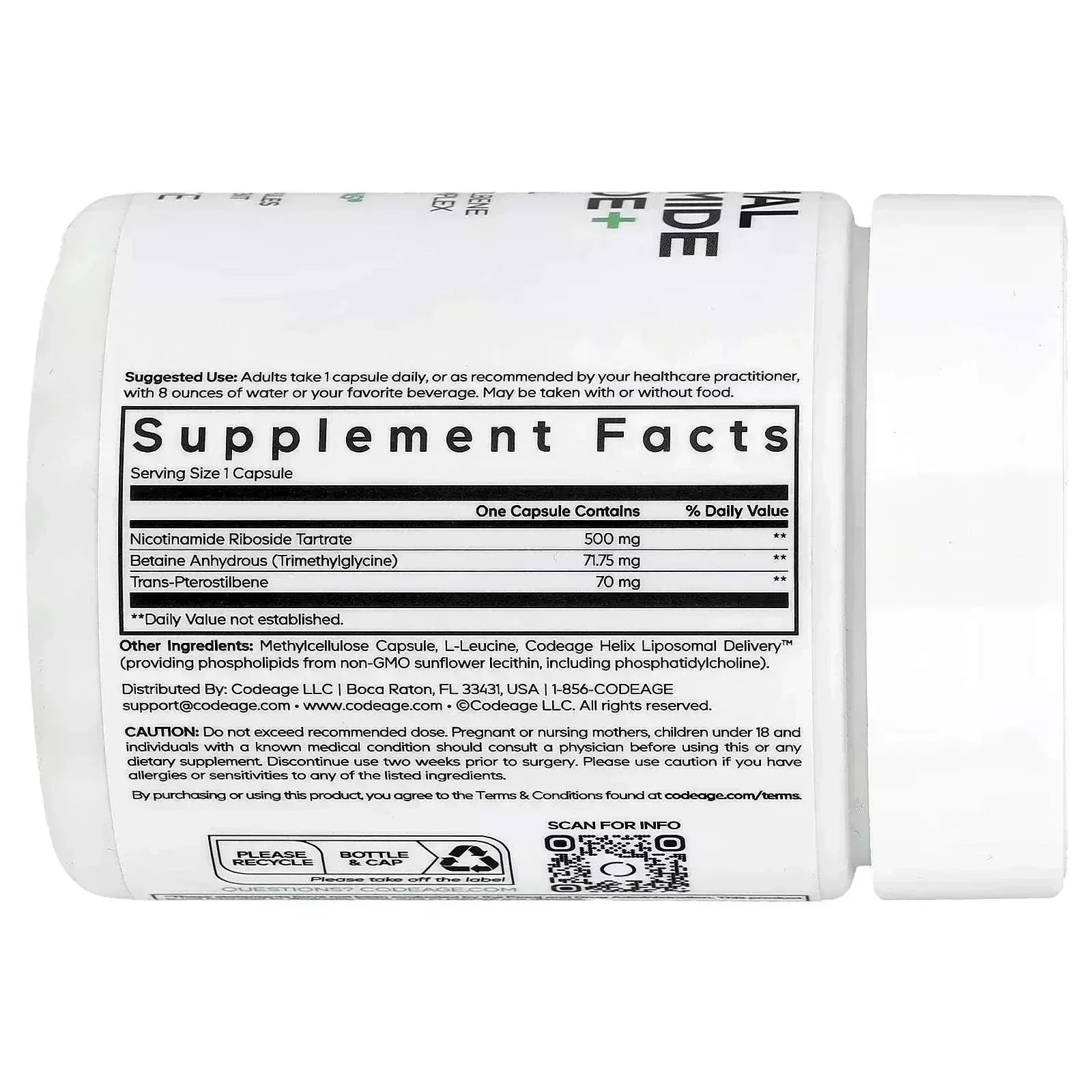 Codeage Liposomal Nicotinamide Riboside+ – 60 Vegetable Capsules - Mumzar