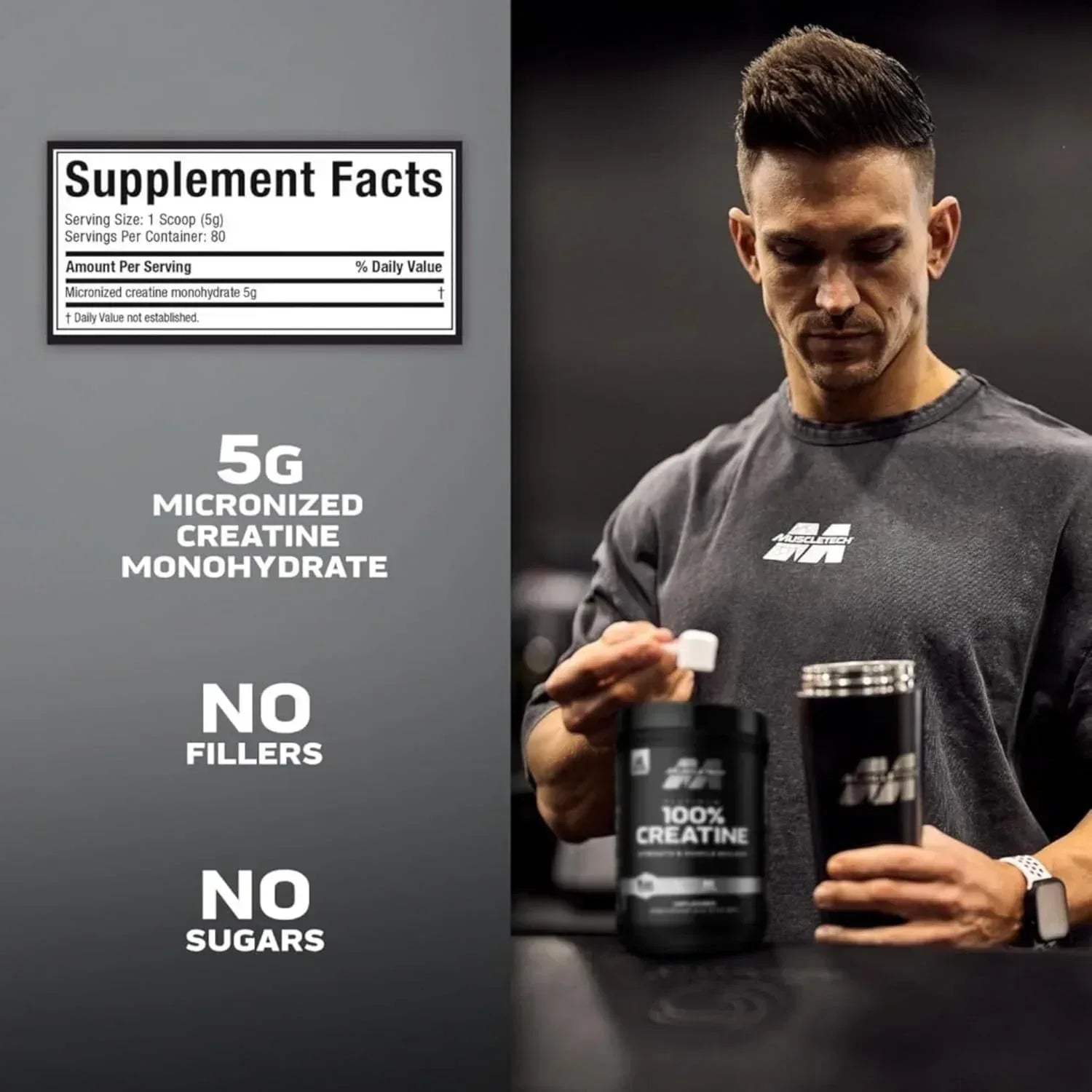 MuscleTech Platinum 100% Creatine Monohydrate Powder Pure Micronized Muscle Recovery, Helps Increase Muscle Power, Boost Strength and Enhance Performance for Men & Women, Unflavored 400 grams - Mumzar