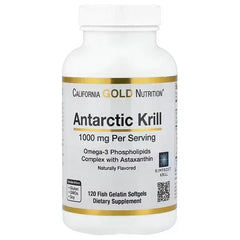 California Gold Nutrition Antarctic Krill Oil – Omega-3 Phospholipids with Astaxanthin, 120 Fish Gelatin Softgels - Mumzar