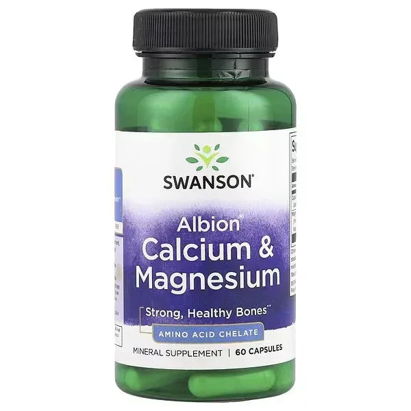 Swanson, Albion® Calcium & Magnesium, 60 Capsules - Mumzar
