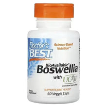 Supplement bottle with orange cap, Doctor's Best Boswellia UC-II label, 60 veggie caps