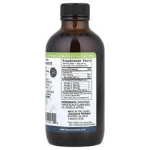 Black seed oil bottle with black cap, back label ingredients and supplement facts