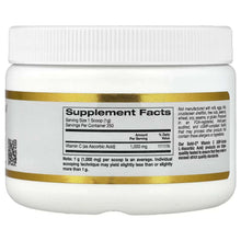Gold C Vitamin C 1000 mg supplement facts panel on jar back label