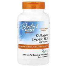 Doctor's Best collagen supplement bottle, Vitamin C label front, orange cap