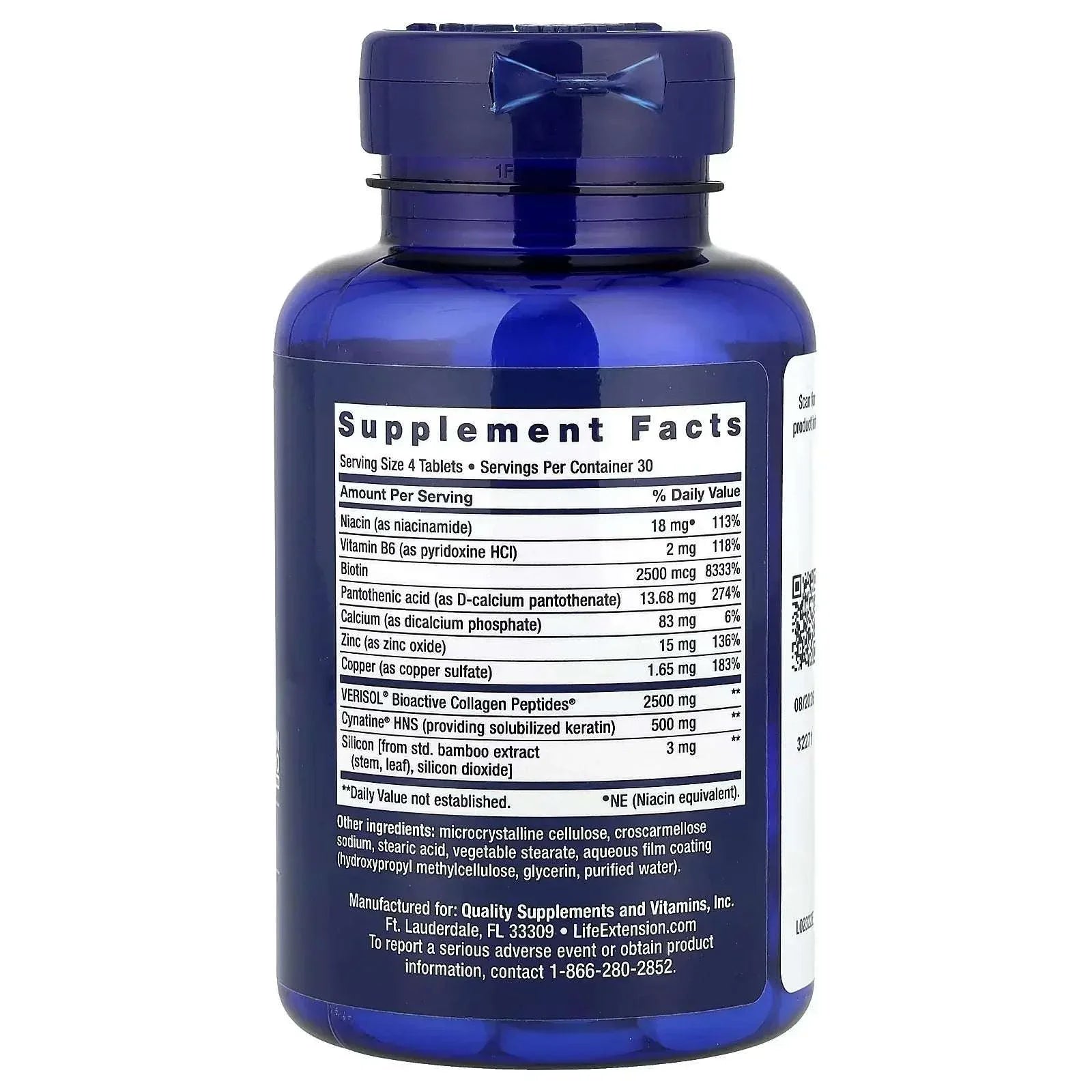 Life Extension, Hair, Skin & Nails, Collagen Plus Formula, 120 Tablets - Mumzar