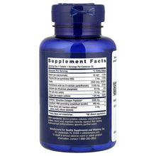 Life Extension dietary supplement bottle, Supplement Facts panel on back