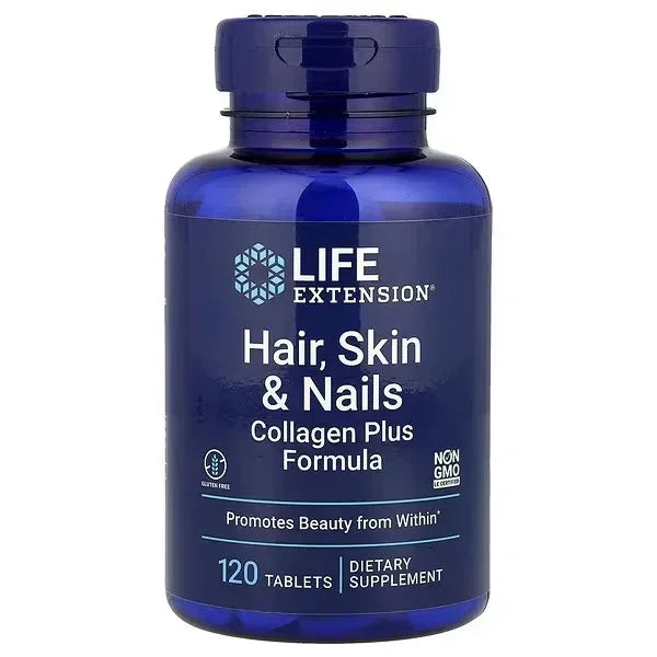 Life Extension, Hair, Skin & Nails, Collagen Plus Formula, 120 Tablets - Mumzar