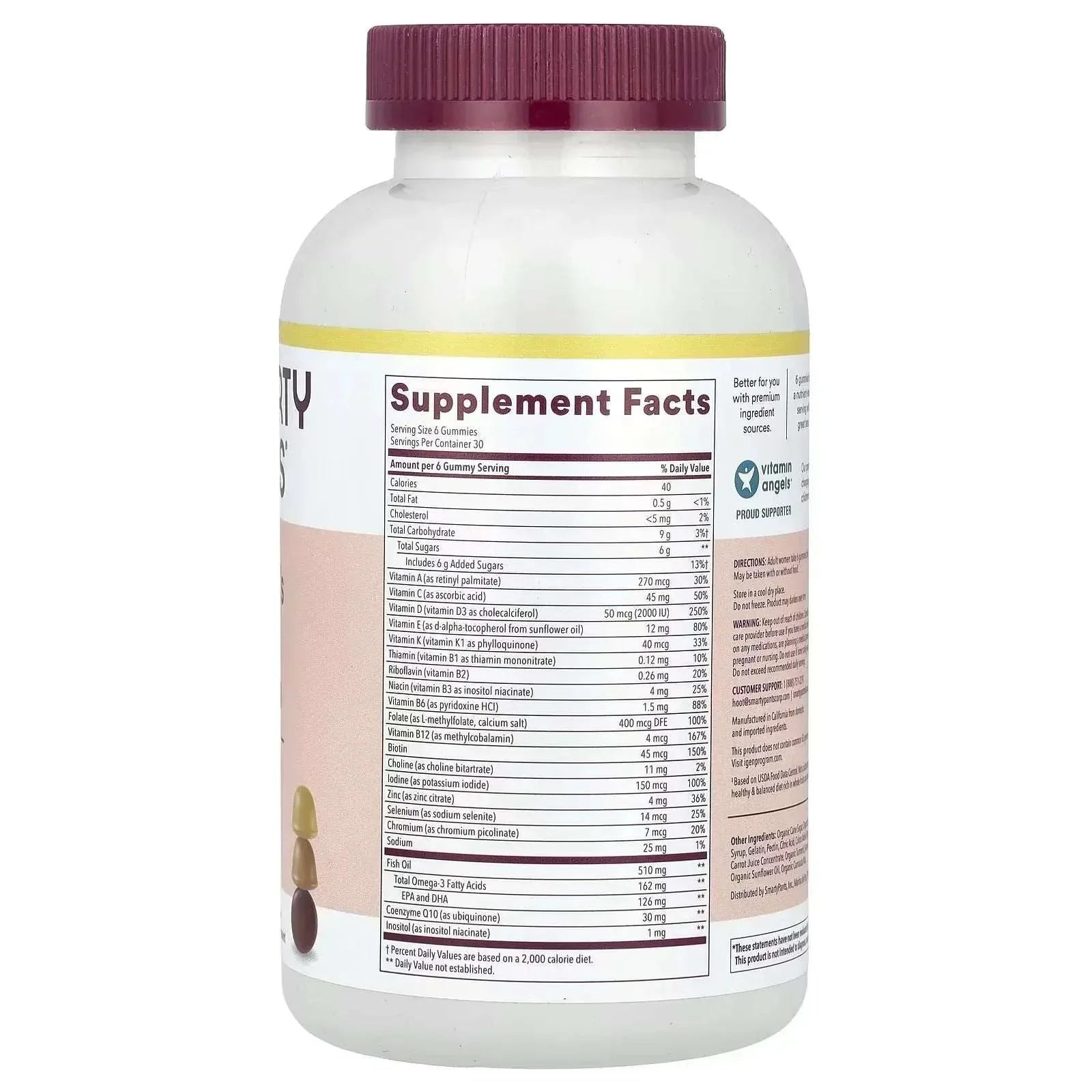 SmartyPants Women’s Multi & Omegas Gummies – Blueberry, Orange & Lemon Cream, 180 Gummies (Discontinued) - Mumzar