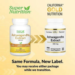 California Gold Nutrition, Ashwagandha, 500 mg, 120 Veg Capsules - Mumzar