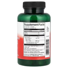 Swanson Omega-3 mini softgels bottle with Supplement Facts panel and black cap