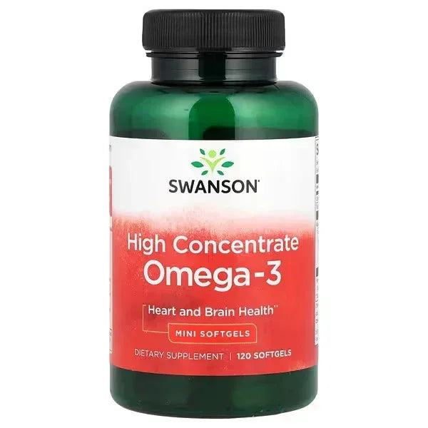 Swanson, Omega-3, High Concentrate, 120 Mini Softgels - Mumzar