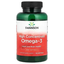 Swanson Omega-3 mini softgels supplement bottle with black cap